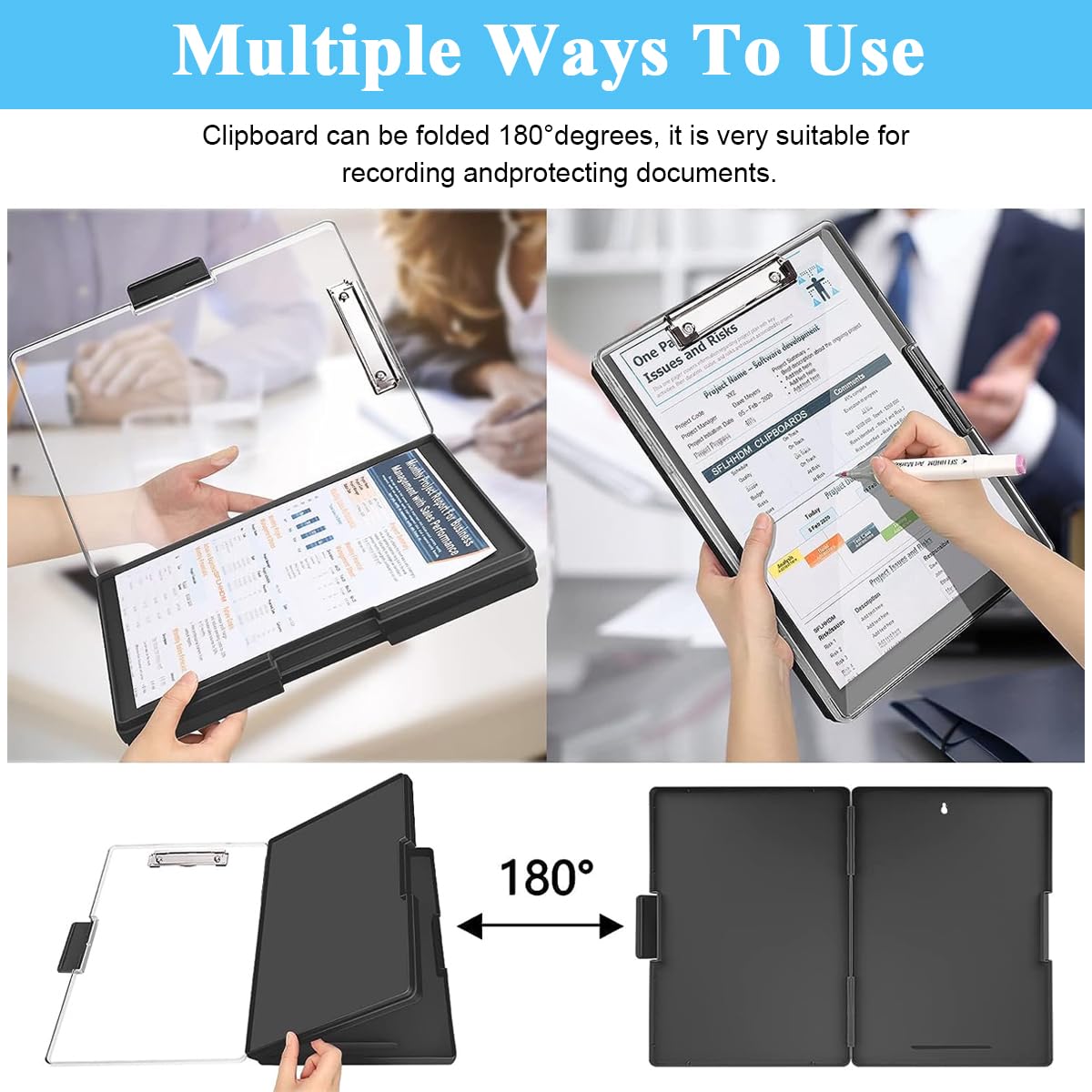 Climberty A4 Clipboard File Folder, 2-In-1 Dual-Layer Design, Dry Erase Plastic Nursing Clipboard Box, High Capacity Clipboard Folder for Teacher Coaches, School & Office Supplies, 240x340x37mm Climberty A4 Clipboard File Folder, 2-In-1 Dual-Layer Design, Dry Erase Plastic Nursing Clipboard Box, High Capacity Clipboard Folder for Teacher Coaches, School & Office Supplies, 240x340x37mm